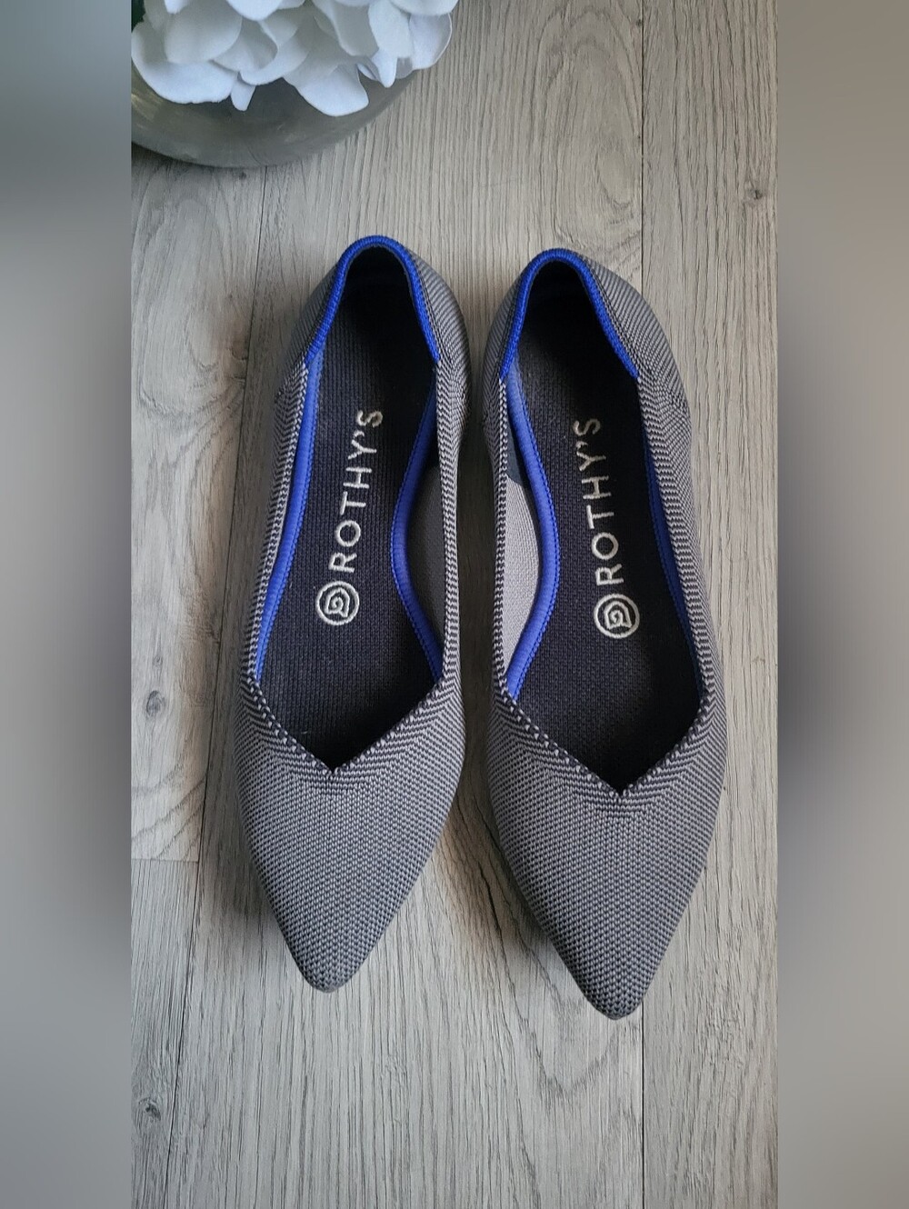 Rothy's The Point Cloud Gray Birdseye Flats, Women's US 7 EU 37.5 - Picture 4 of 16